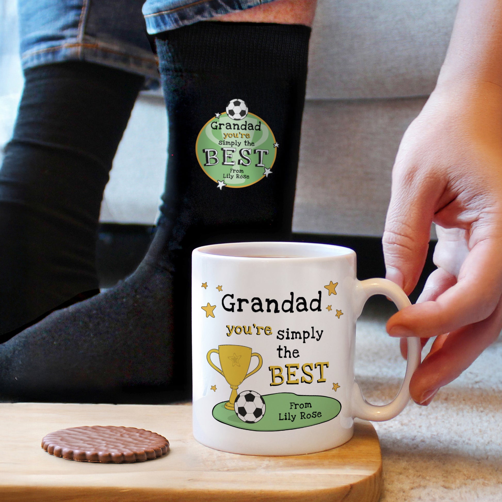 Personalised Simply The Best Football Mug & Socks Gift Set – Father's Day Gift - image 2