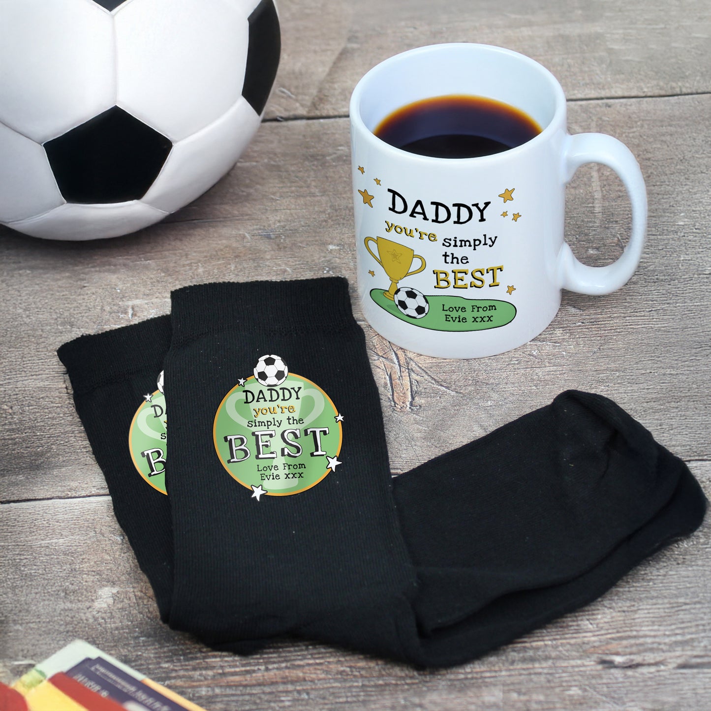 Personalised Simply The Best Football Mug & Socks Gift Set – Father's Day Gift - image 3