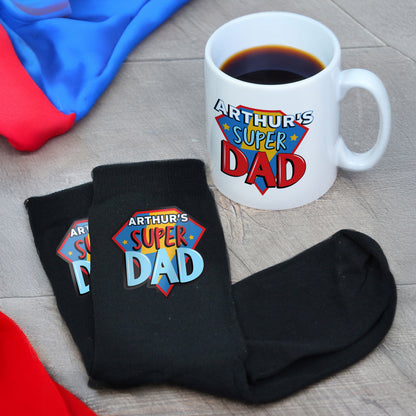 Personalised Super Dad Mug & Socks Gift Set – Father's Day & Birthday Gift - image 3