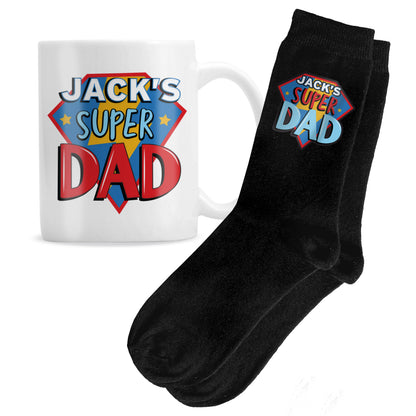 Personalised Super Dad Mug & Socks Gift Set – Father's Day & Birthday Gift - image 4