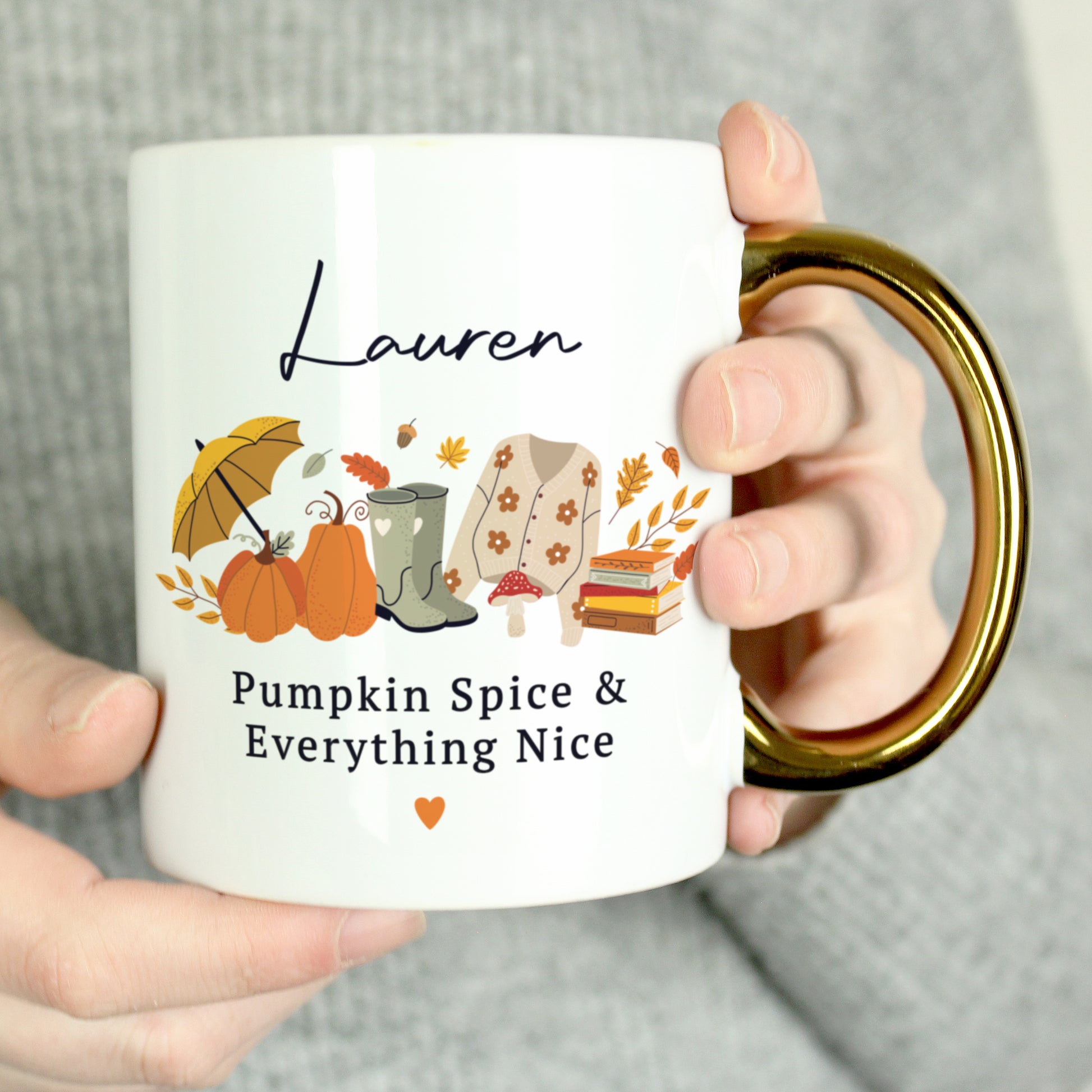Personalised Autumn Gold Handled Mug – Cosy Seasonal Birthday Gift - image 2