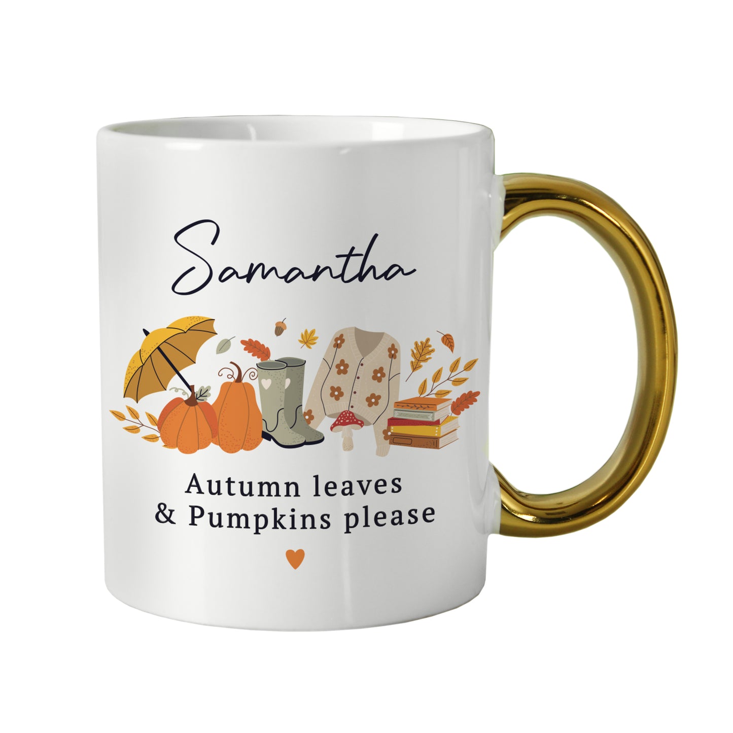 Personalised Autumn Gold Handled Mug – Cosy Seasonal Birthday Gift - image 4