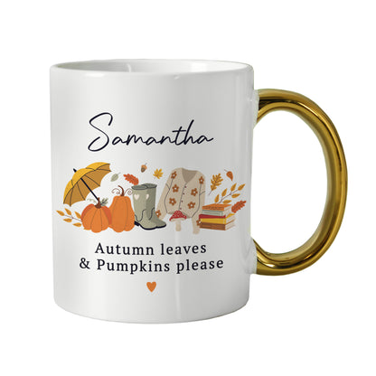 Personalised Autumn Gold Handled Mug – Cosy Seasonal Birthday Gift - image 4
