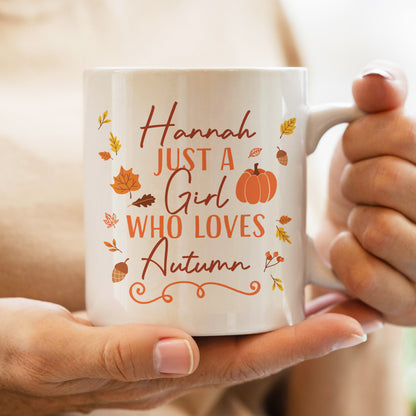 Personalised Loves Autumn Mug – Just a Girl Who Loves Autumn Birthday Gift - image 2