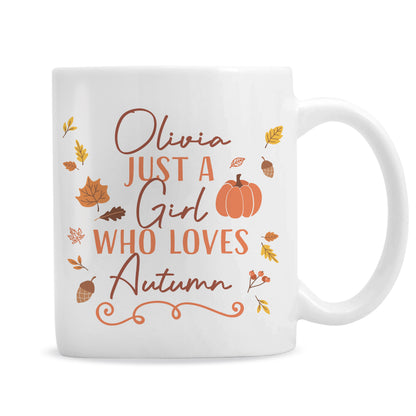 Personalised Loves Autumn Mug – Just a Girl Who Loves Autumn Birthday Gift - image 4