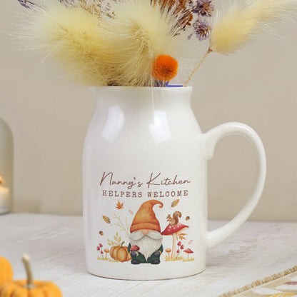 Personalised Autumn Gonk Ceramic Jug Flower Vase – Seasonal Home Gift