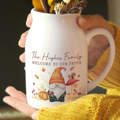 Personalised Autumn Gonk Ceramic Jug Flower Vase – Seasonal Home Gift - image 2