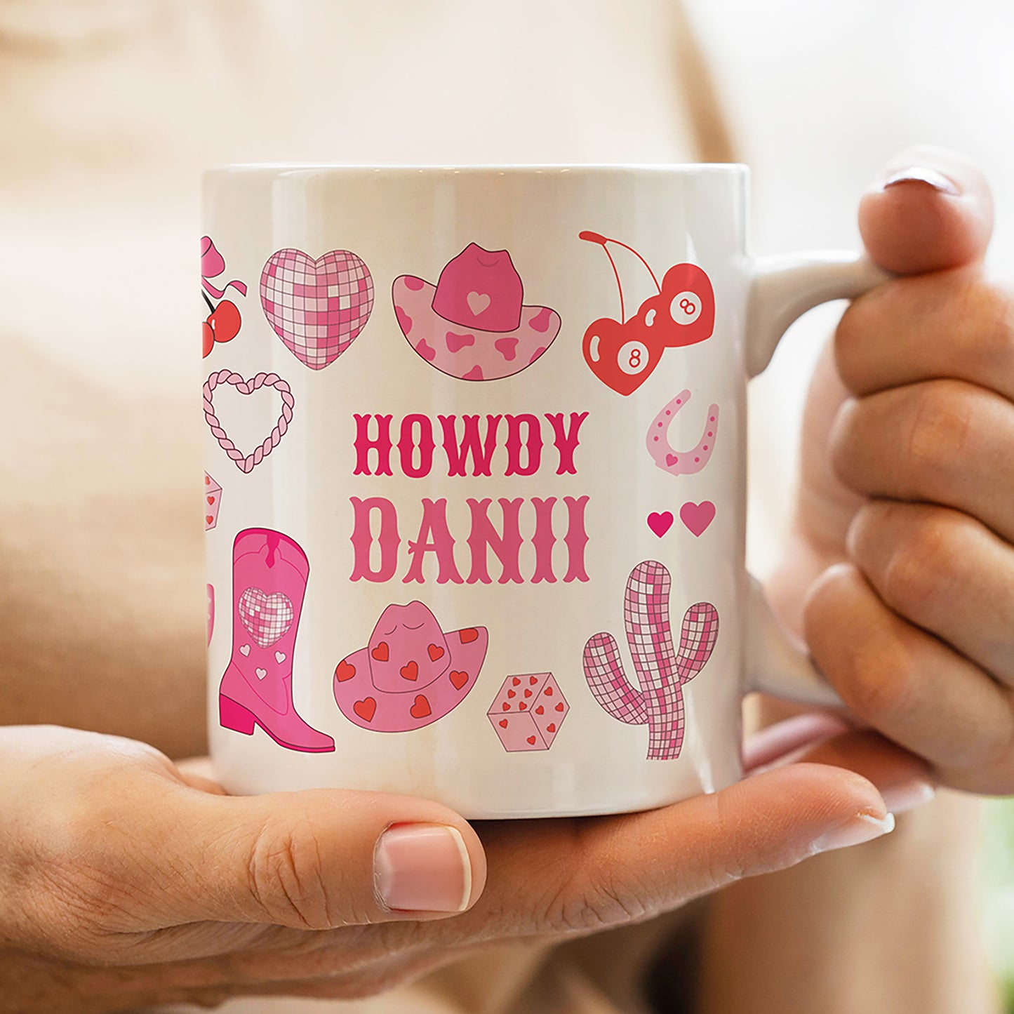Personalised Cowgirl Mug – Pink Western Birthday Gift for Her