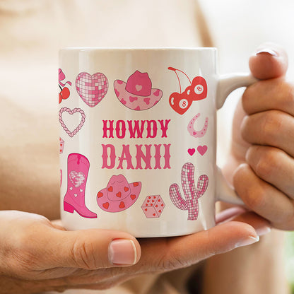 Personalised Cowgirl Mug – Pink Western Birthday Gift for Her