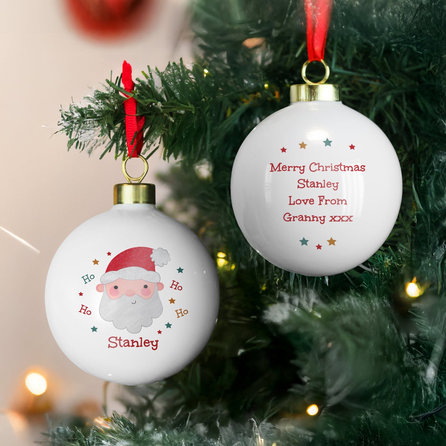 Personalised Santa Christmas Bauble – Children's Christmas Tree Gift - image 2