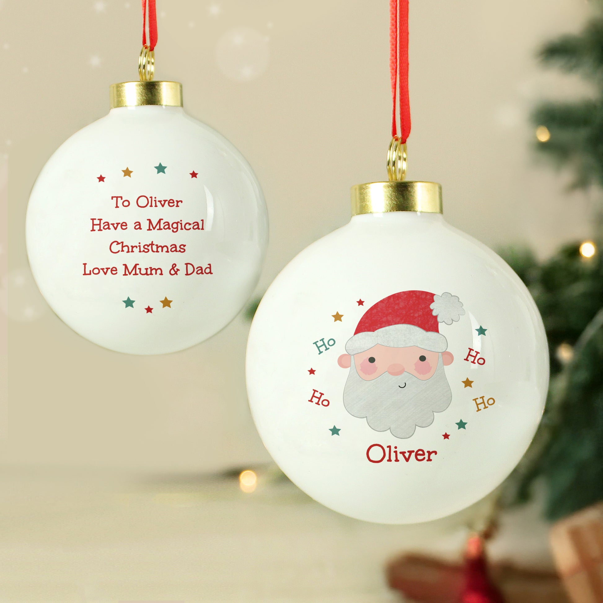 Personalised Santa Christmas Bauble – Children's Christmas Tree Gift - image 4