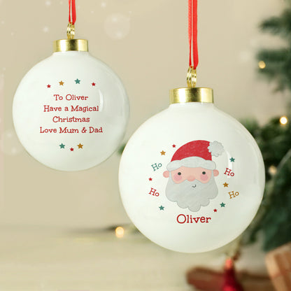 Personalised Santa Christmas Bauble – Children's Christmas Tree Gift - image 4