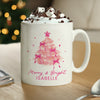 Personalised Pink Christmas Tree Mug – Girls Christmas Stocking Filler