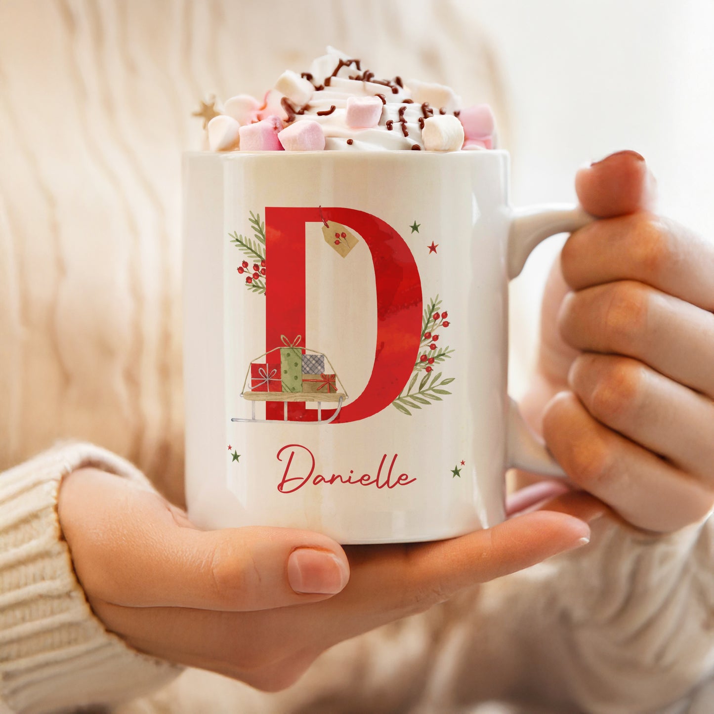 Personalised Christmas Initial Mug – Christmas Stocking Filler Gift - image 4