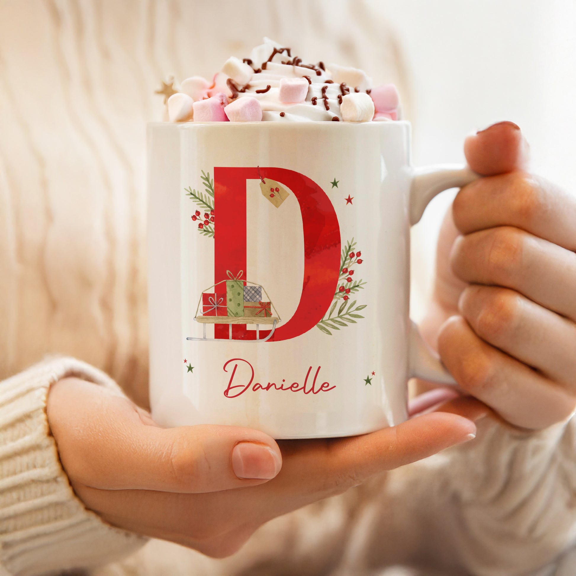 Personalised Christmas Initial Mug – Christmas Stocking Filler Gift - image 4