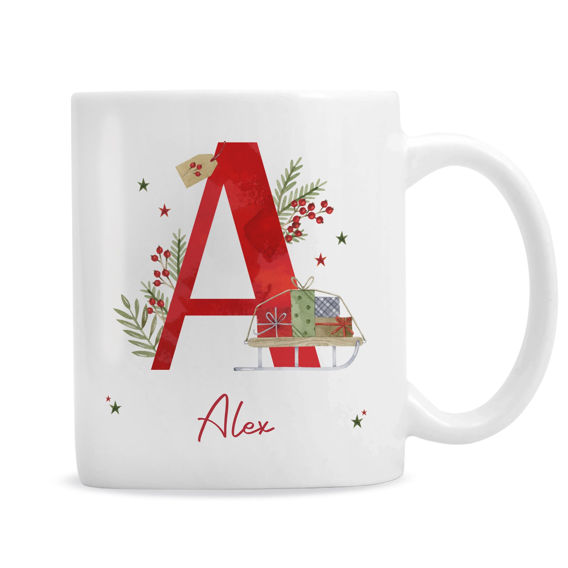 Personalised Christmas Initial Mug – Christmas Stocking Filler Gift - image 5