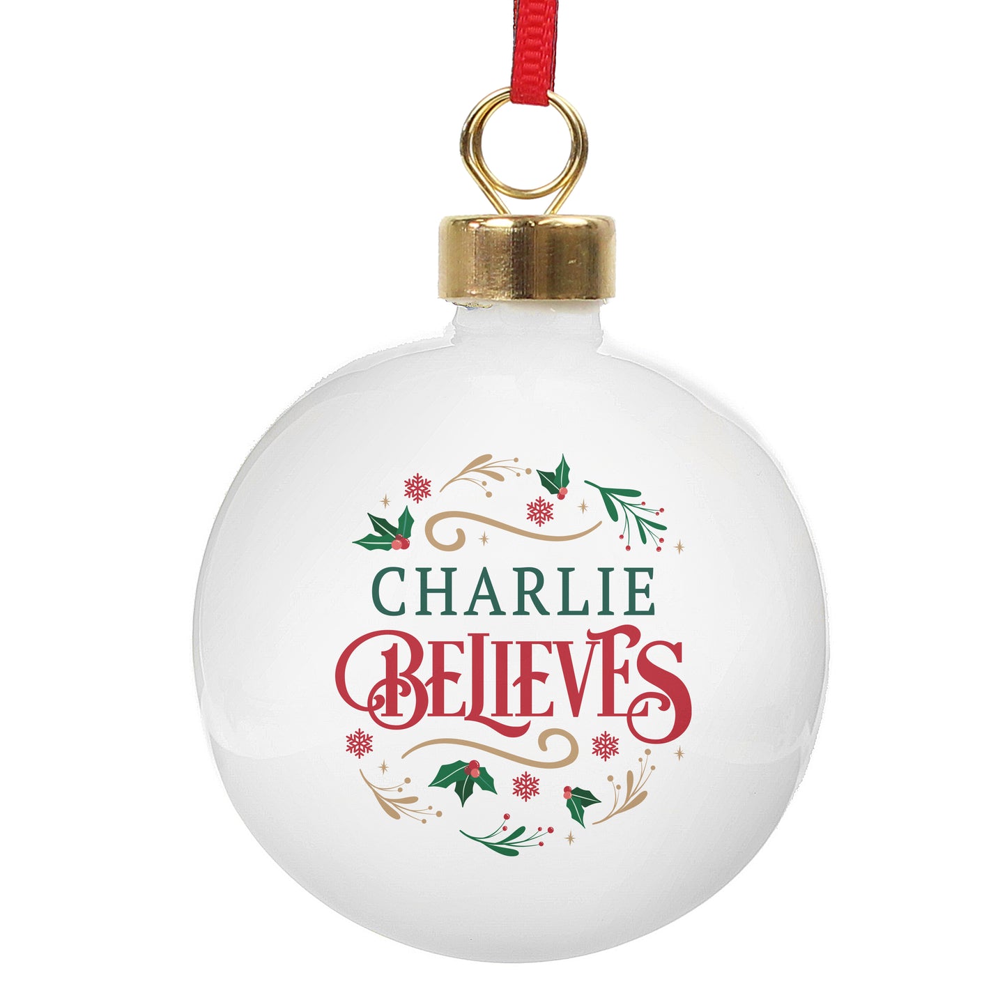 Personalised Believe in Christmas Bauble – Christmas Tree Keepsake Gift - image 4