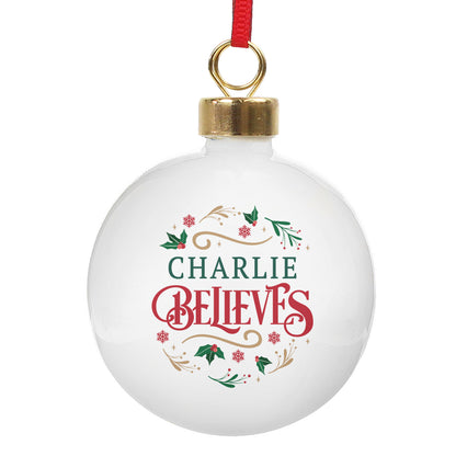 Personalised Believe in Christmas Bauble – Christmas Tree Keepsake Gift - image 4