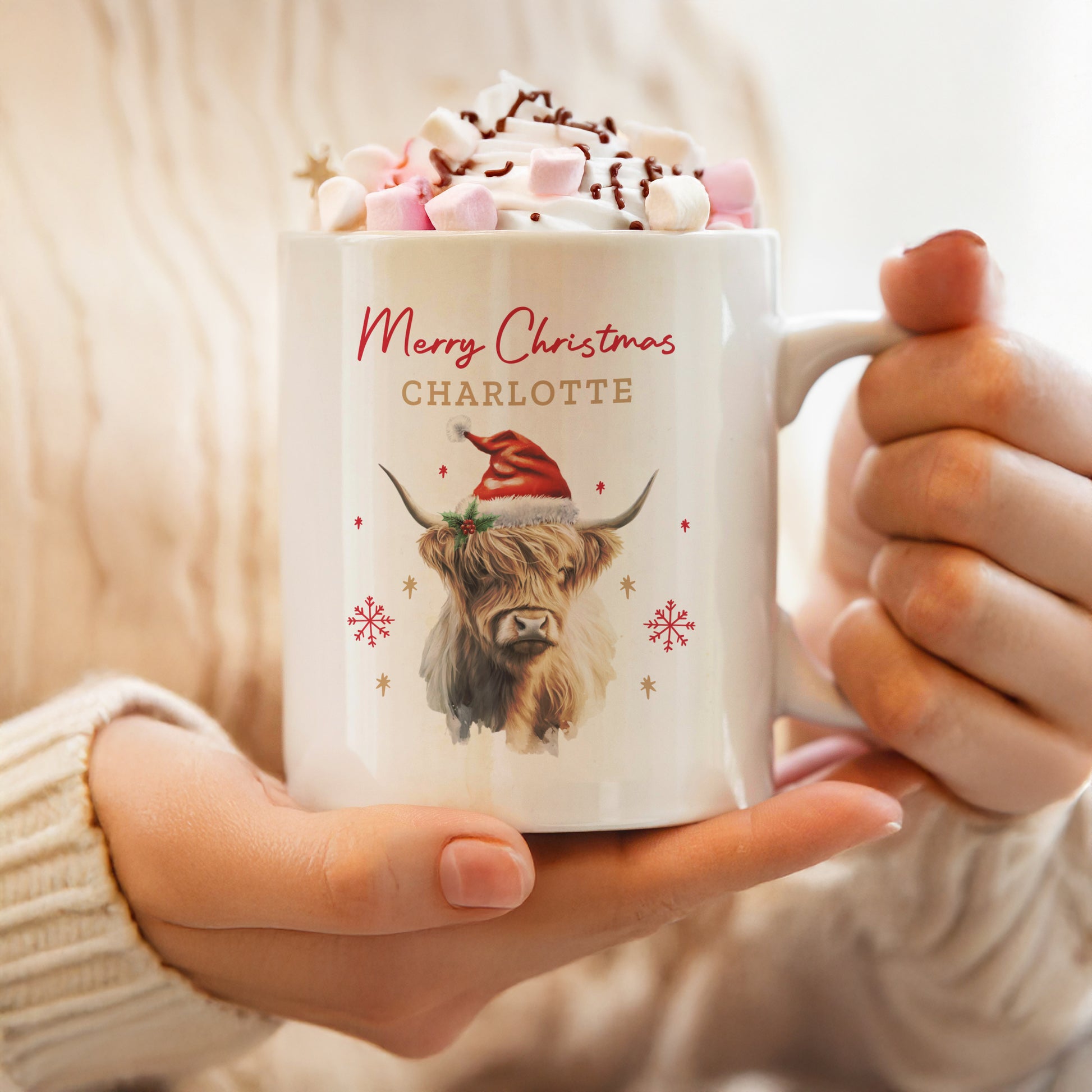 Personalised Highland Cow Christmas Mug – Christmas Stocking Filler Gift - image 2