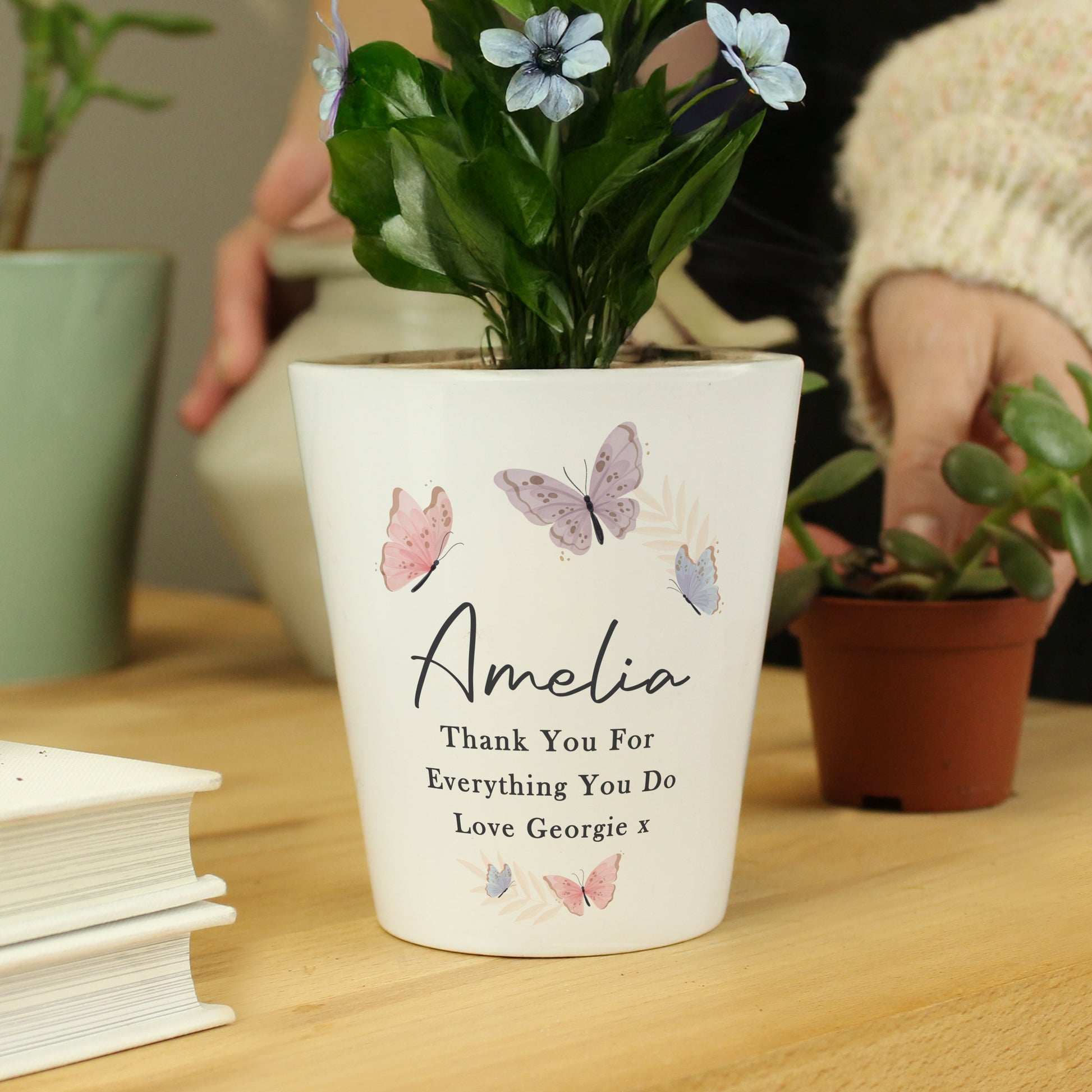 Personalised Butterfly Plant Pot – Birthday Housewarming Gift for Her - image 2