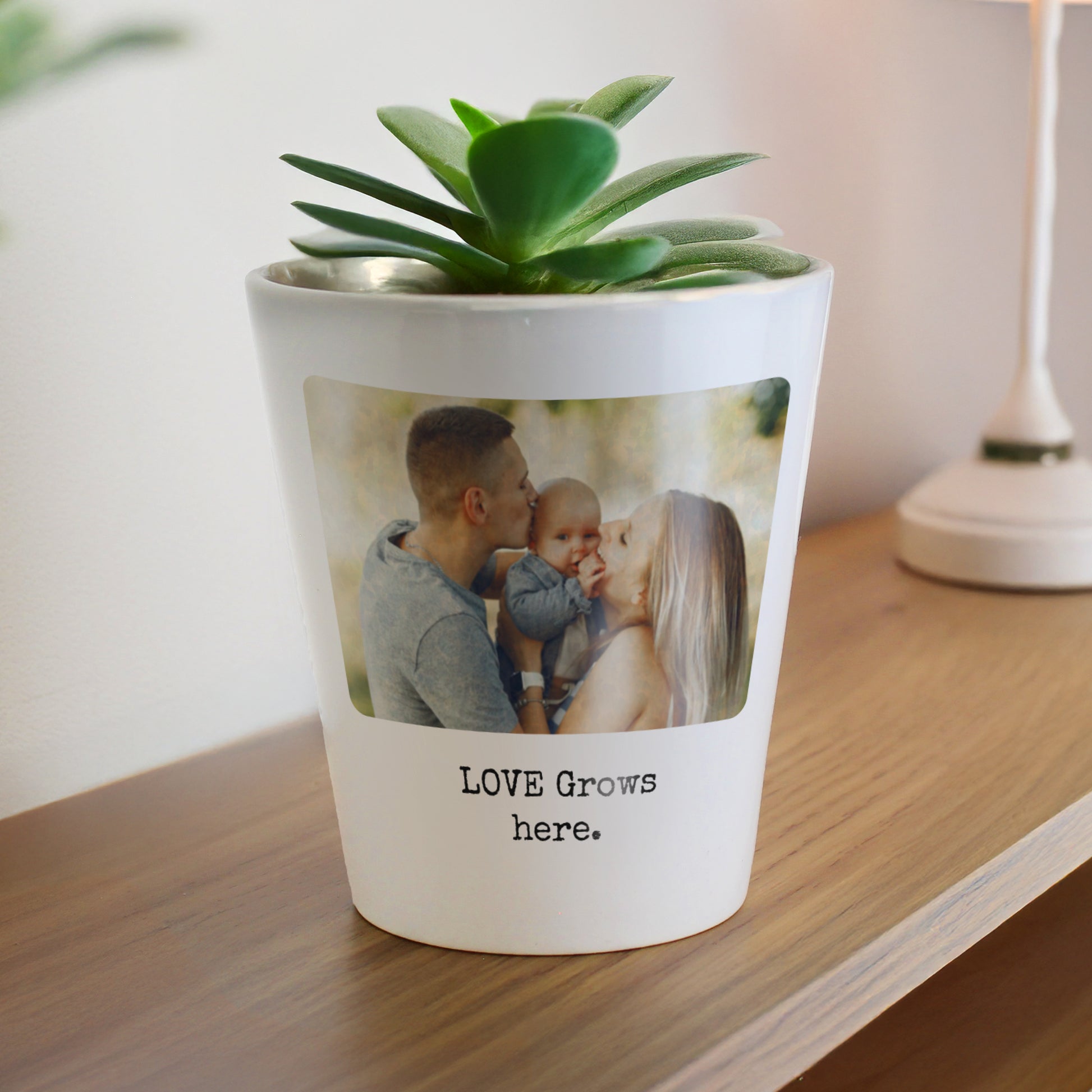 Personalised Photo Upload Plant Pot – Birthday Housewarming Gift