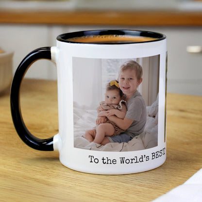 Personalised Multi Photo Upload Black Handle Mug – Birthday Christmas Gift - image 2
