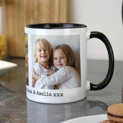 Personalised Multi Photo Upload Black Handle Mug – Birthday Christmas Gift - image 4