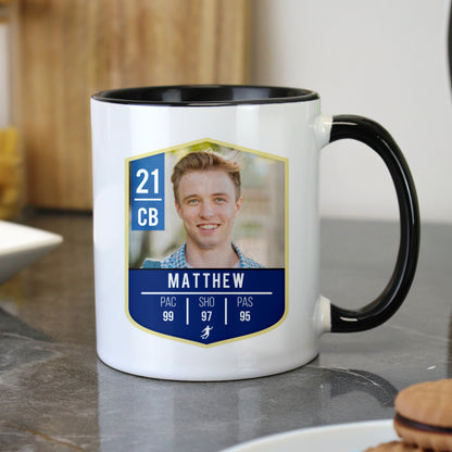 Personalised Photo Upload Football Stats Black Handle Mug – Football Fan Gift - image 2
