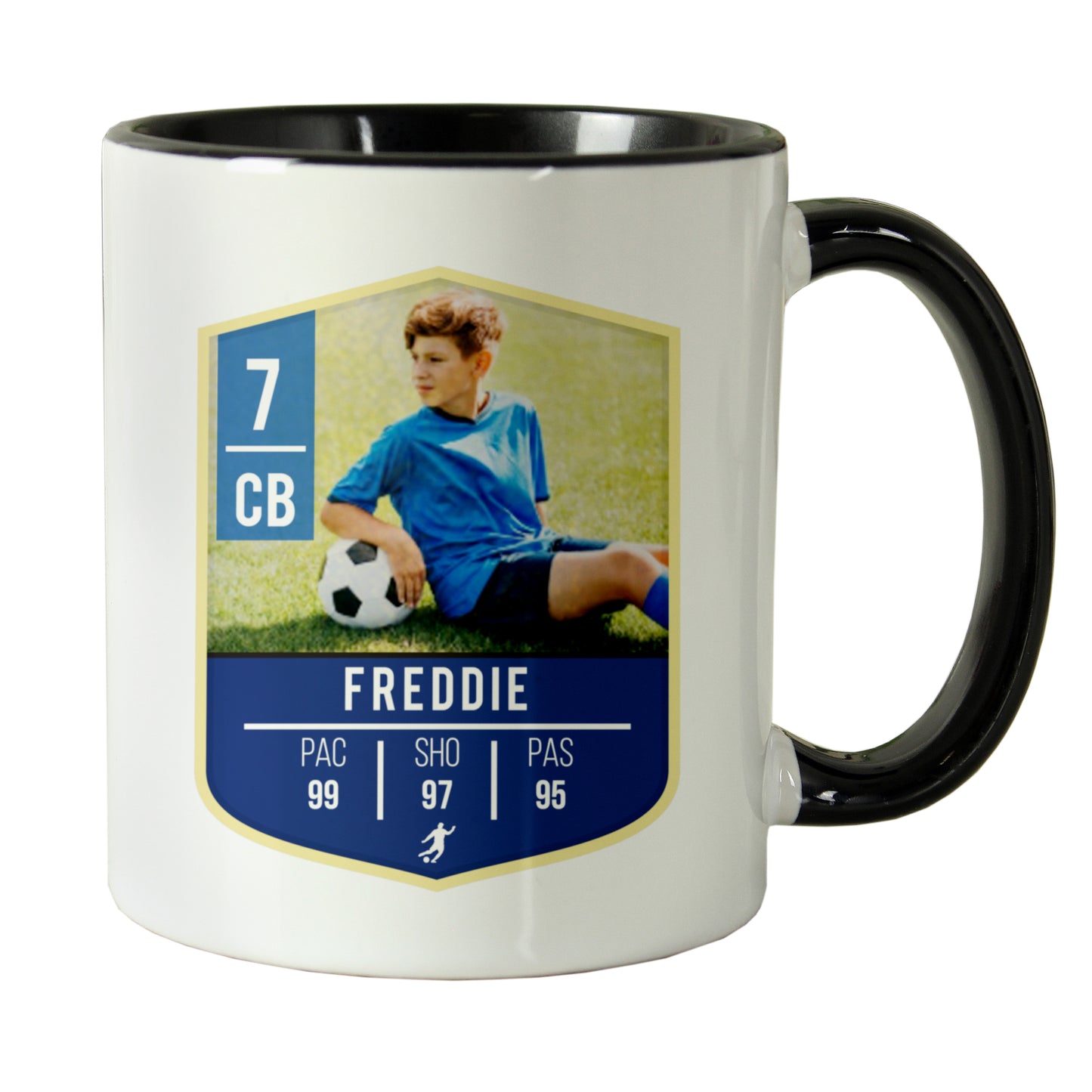 Personalised Photo Upload Football Stats Black Handle Mug – Football Fan Gift - image 4