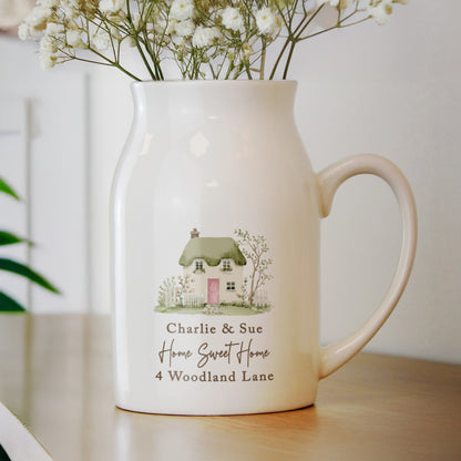 Personalised Country Cottage Jug Vase – Birthday Mother's Day Housewarming Gift - image 3