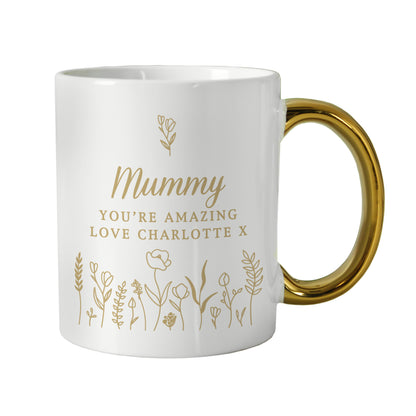 Personalised Floral Gold Handle Mug – Birthday Mother's Day Gift for Her - image 4