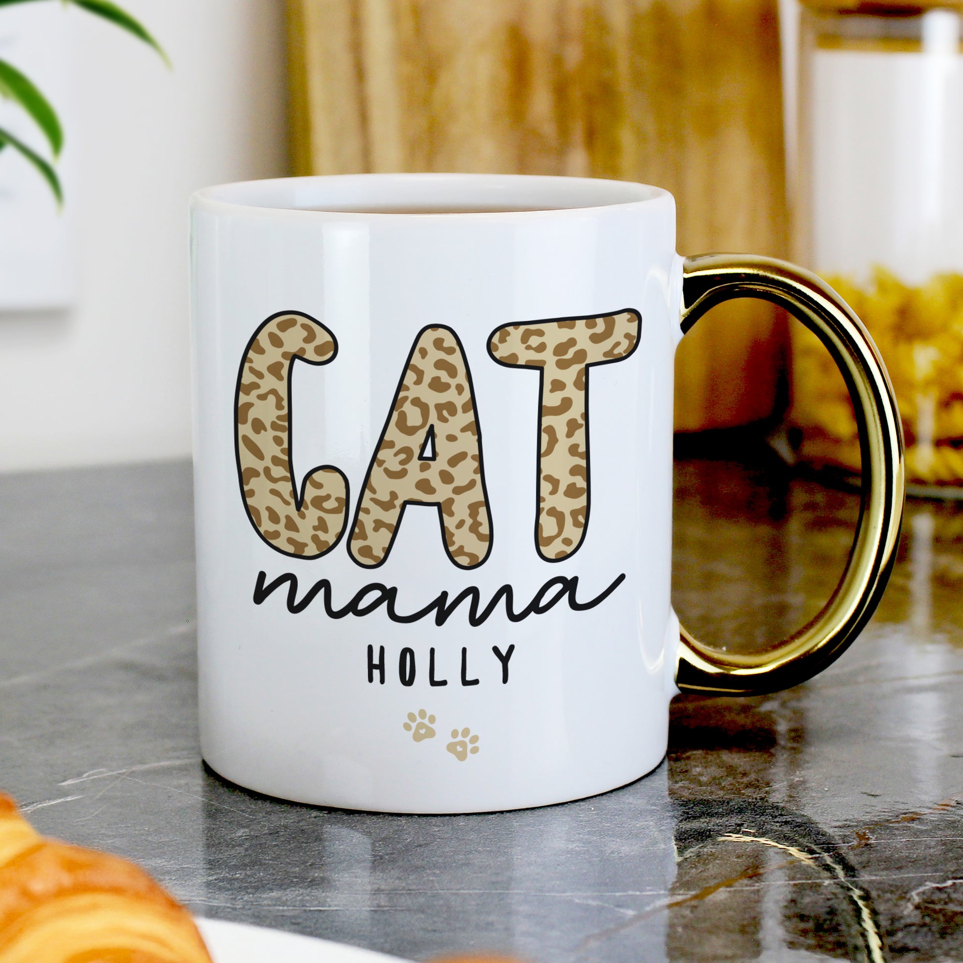 Personalised Cat Mama Gold Handle Mug – Birthday Gift for Cat Lovers - image 3