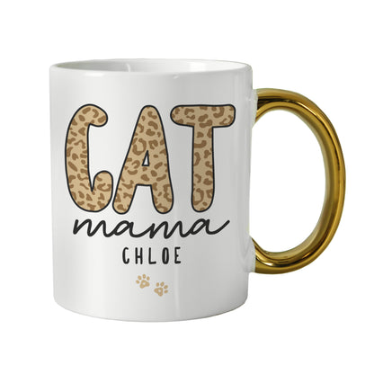 Personalised Cat Mama Gold Handle Mug – Birthday Gift for Cat Lovers - image 4