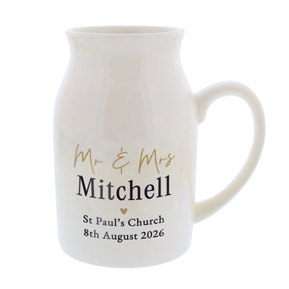 Personalised Black and Gold Free Text Jug Vase – Any Occasion Gift - image 4