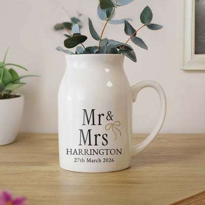 Personalised Black and Gold Couples Jug Vase – Wedding Anniversary Gift - image 3
