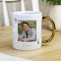 Personalised Photo Upload King Gold Handle Mug – Birthday Father's Day Gift