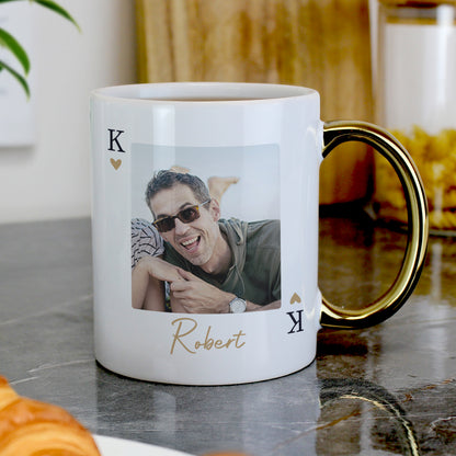 Personalised Photo Upload King Gold Handle Mug – Birthday Father's Day Gift - image 2