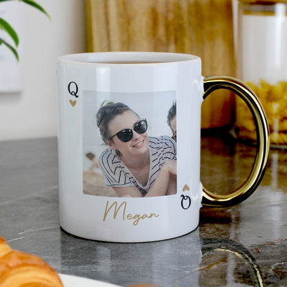Personalised Photo Upload Queen Gold Handle Mug – Birthday Gift for Her - image 2