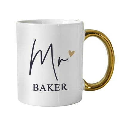 Personalised Mr Gold Handle Mug – Wedding Teacher Gift - image 4