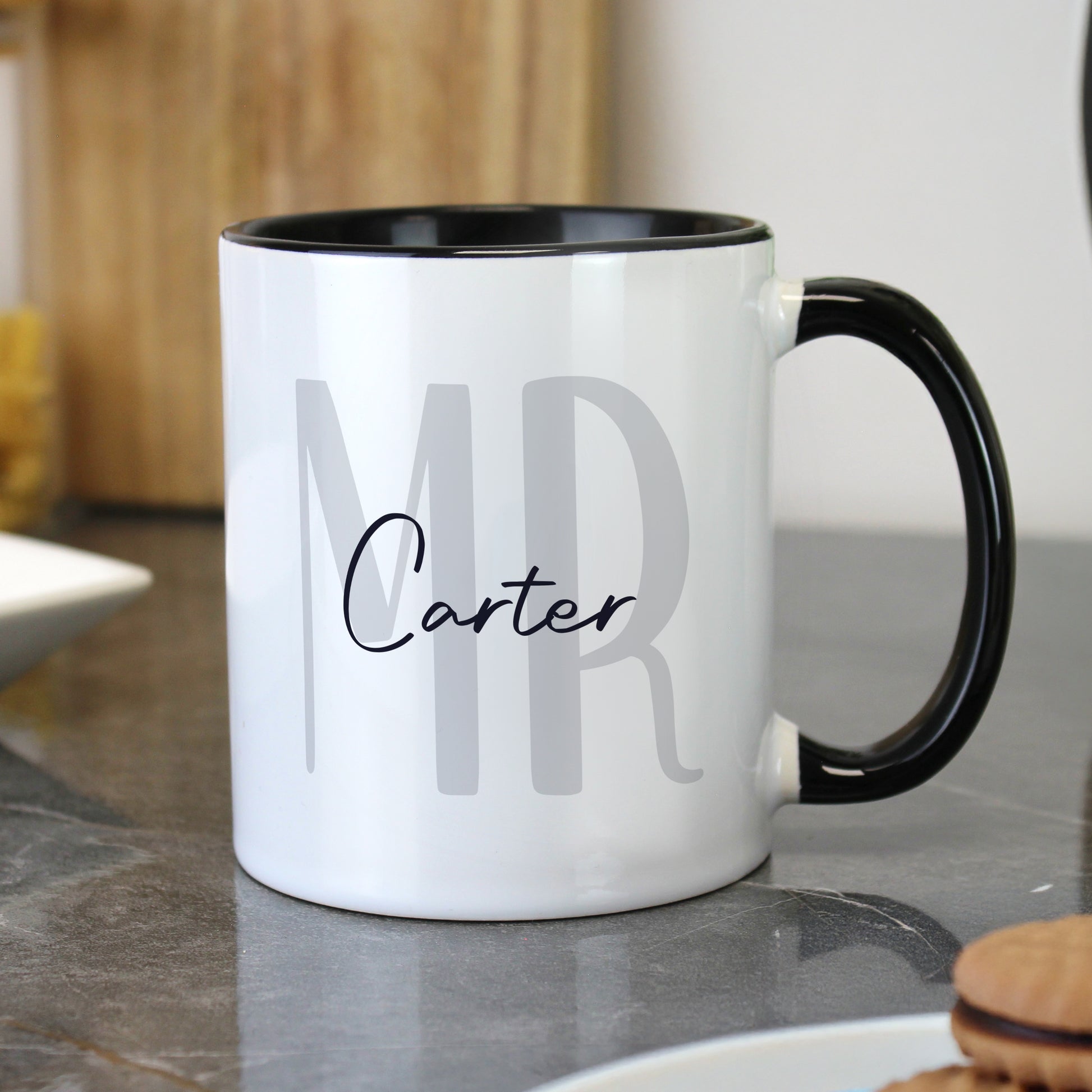 Personalised Mr Black Handle Mug – Wedding Teacher Gift - image 3