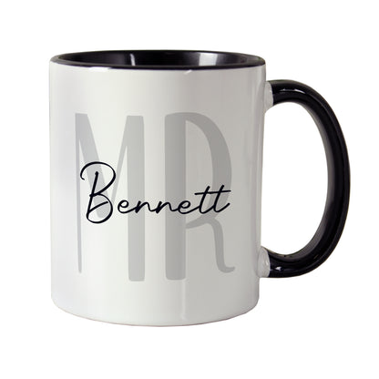 Personalised Mr Black Handle Mug – Wedding Teacher Gift - image 4