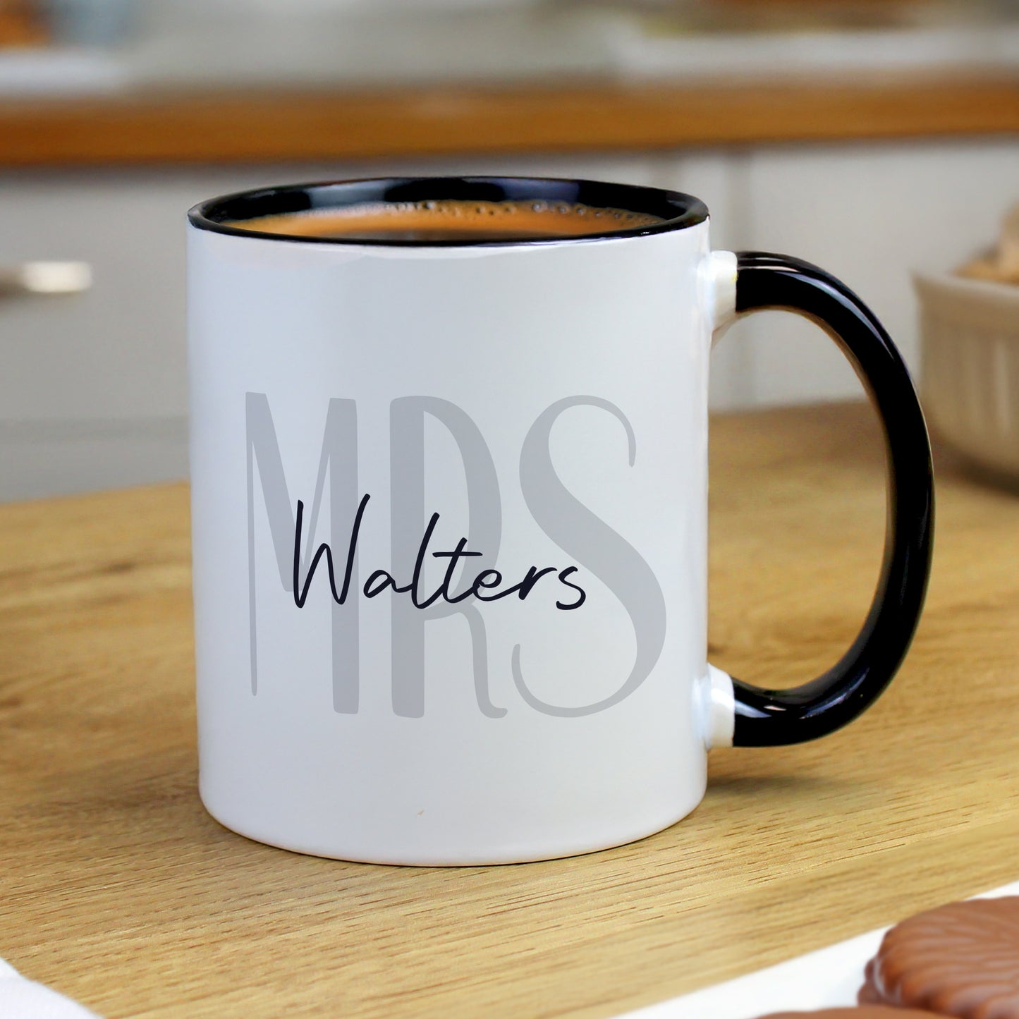 Personalised Mrs Black Handle Mug – Wedding Teacher Gift - image 2