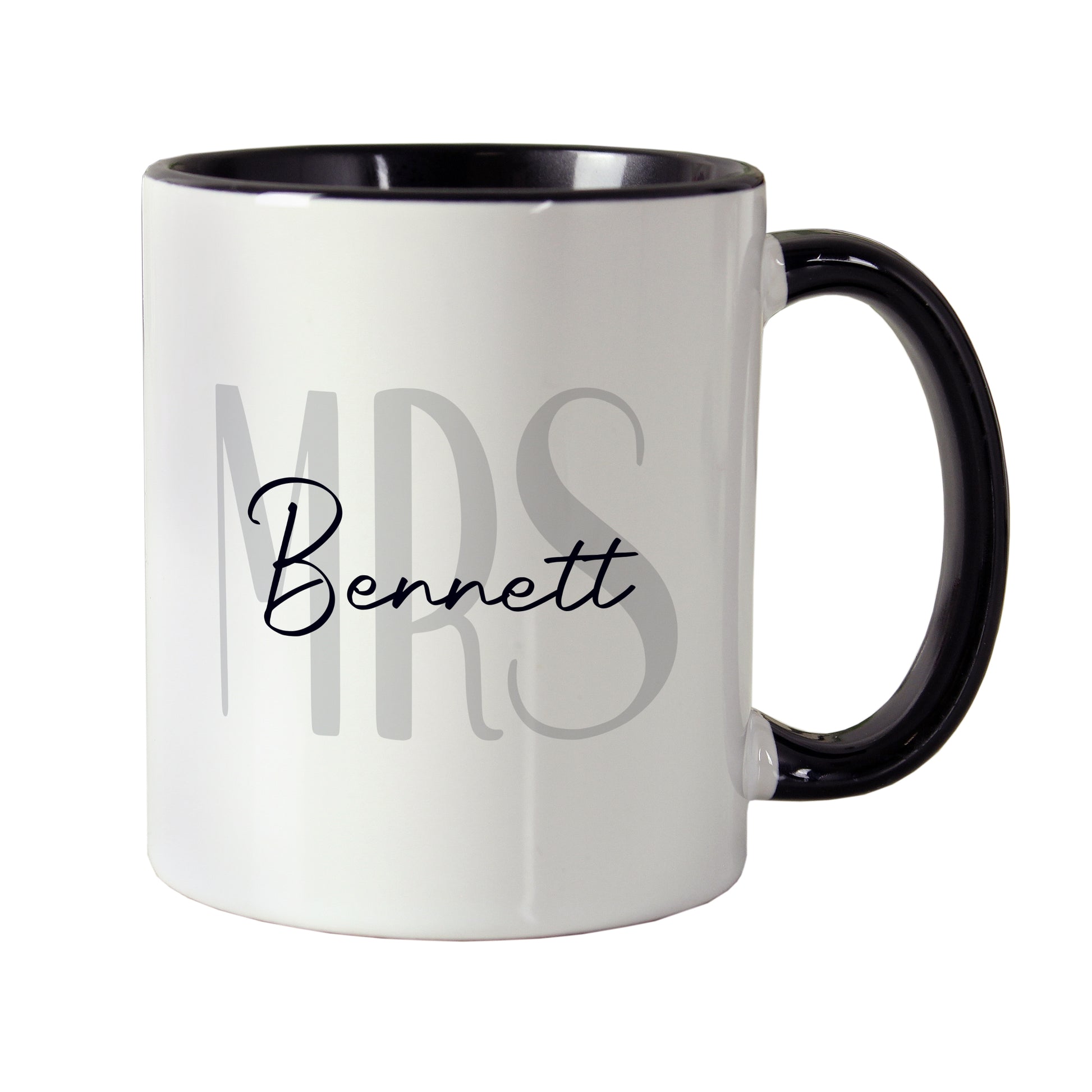 Personalised Mrs Black Handle Mug – Wedding Teacher Gift - image 4