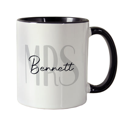 Personalised Mrs Black Handle Mug – Wedding Teacher Gift - image 4