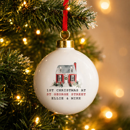 Personalised Water Colour House Ceramic Bauble from Heartfelt Gifts
