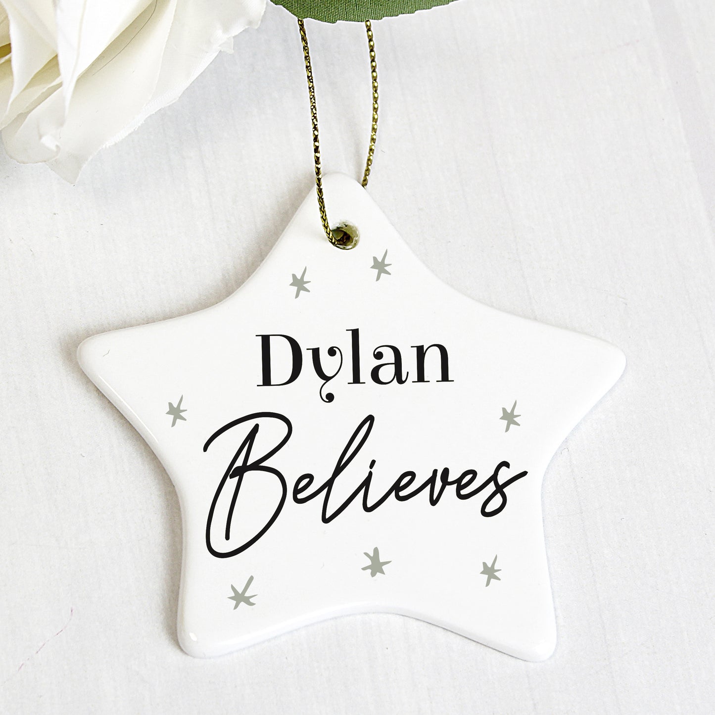 Personalised Believes Ceramic Star Decoration from Heartfelt Gifts