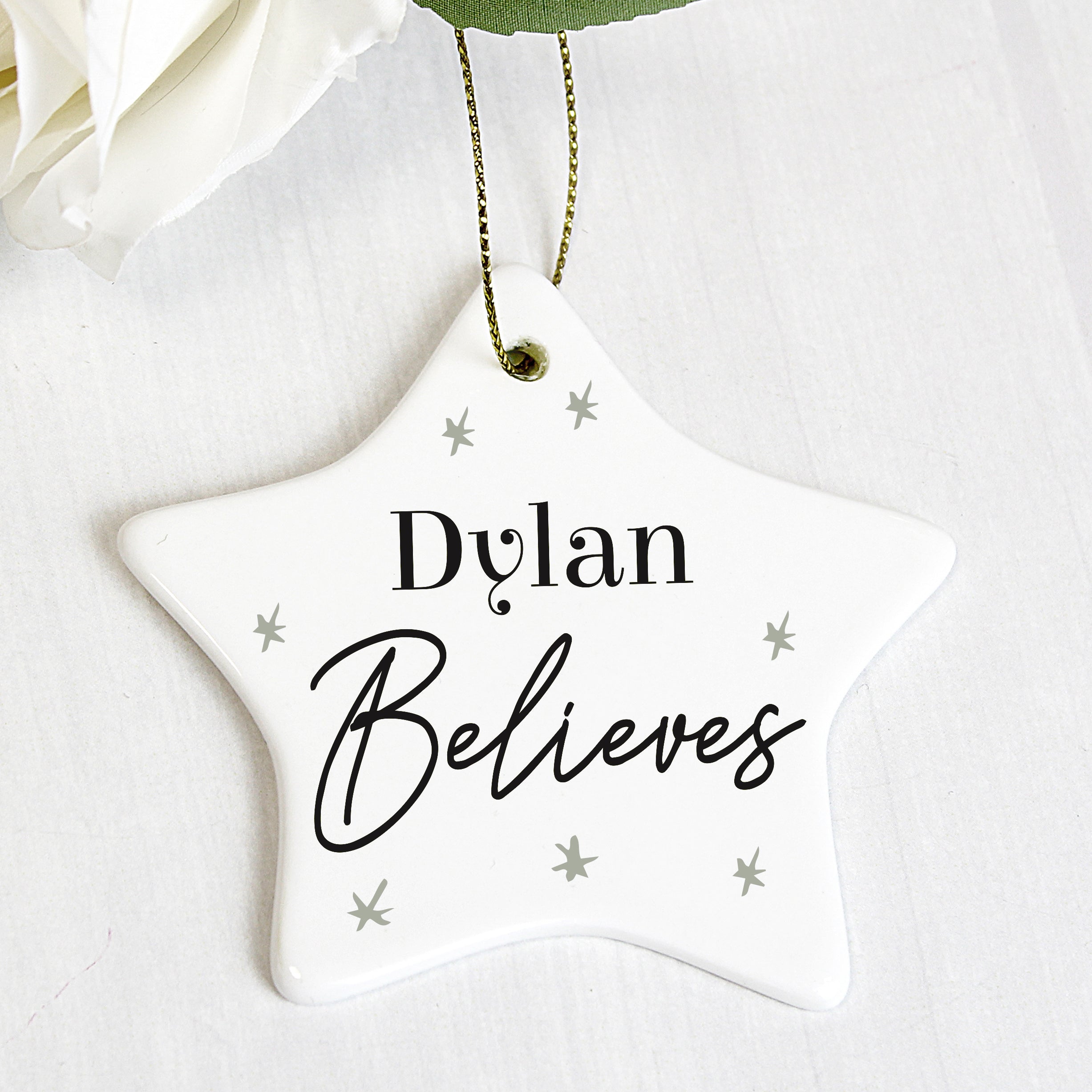 Personalised Believes Ceramic Star Decoration from Heartfelt Gifts
