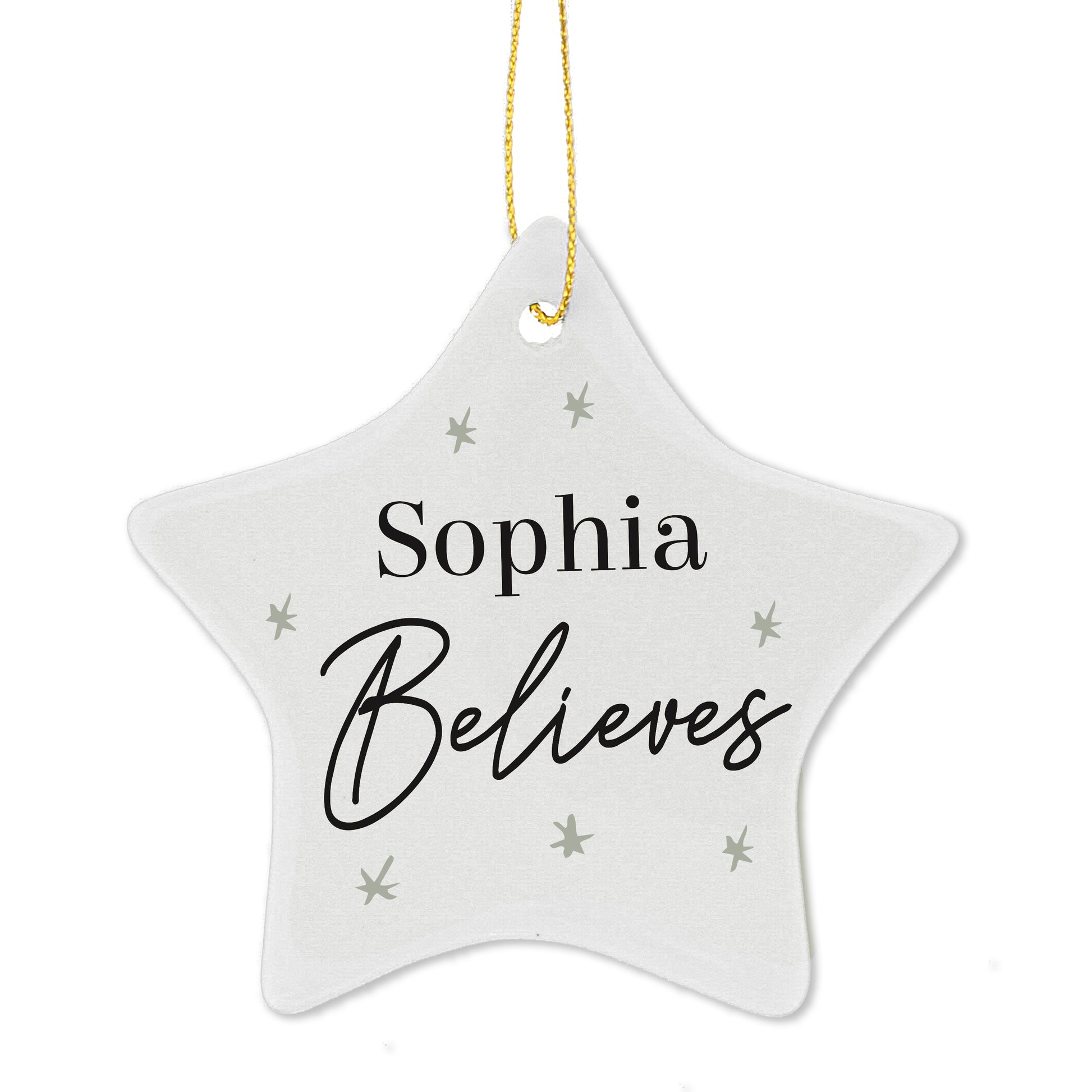 Personalised Believes Ceramic Star Decoration - image 2