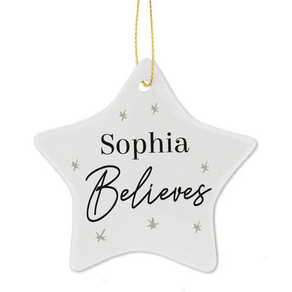 Personalised Believes Ceramic Star Decoration - image 2