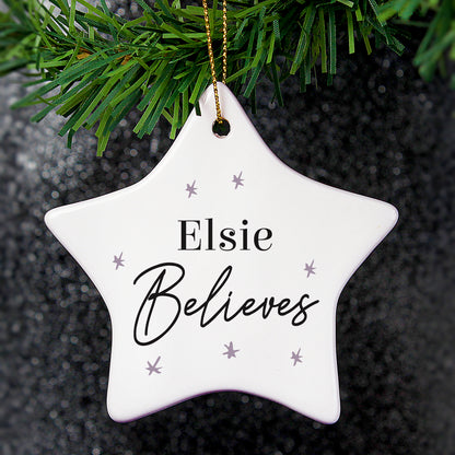 Personalised Believes Ceramic Star Decoration - image 3